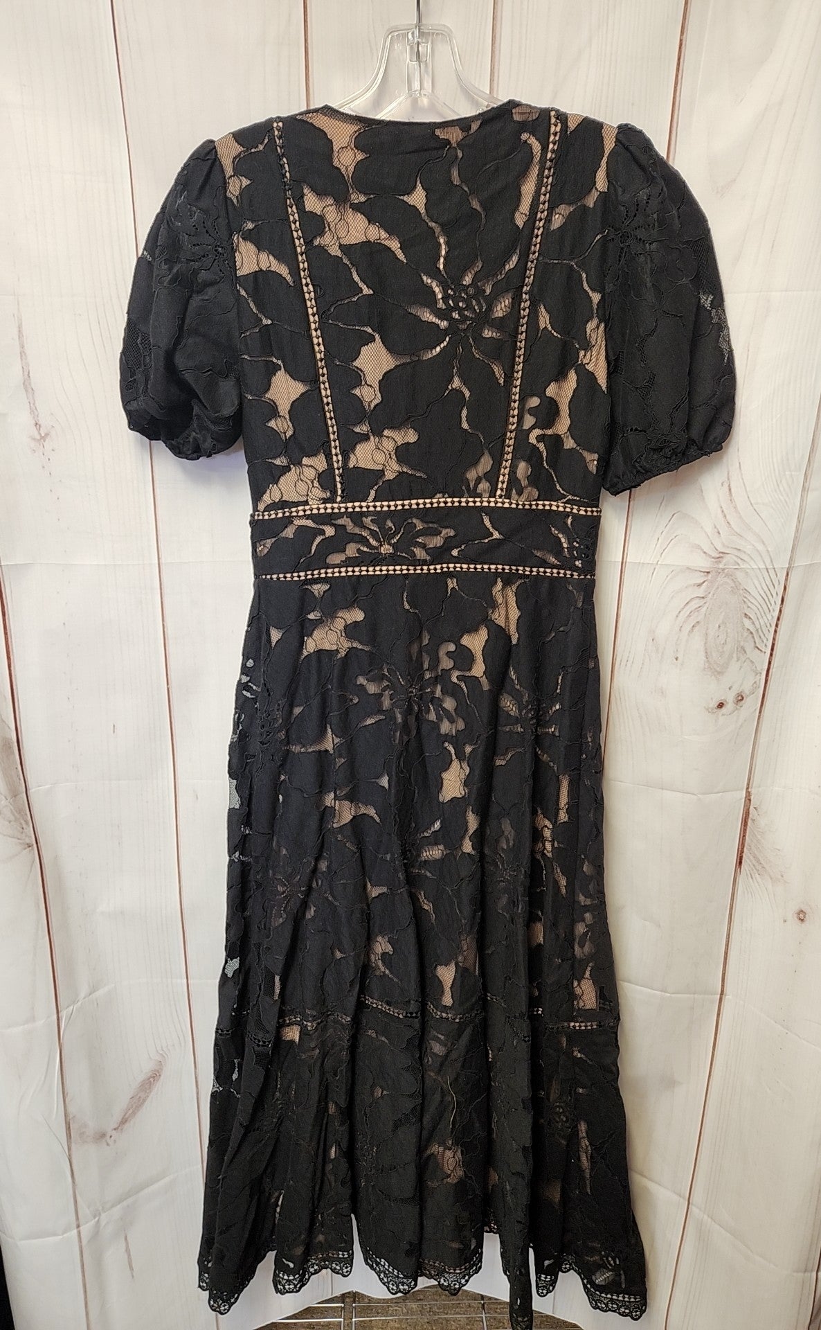 Anthropologie Women's Size 2 Black Lace Floral Dress