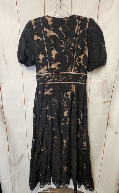 Anthropologie Women's Size 2 Black Lace Floral Dress