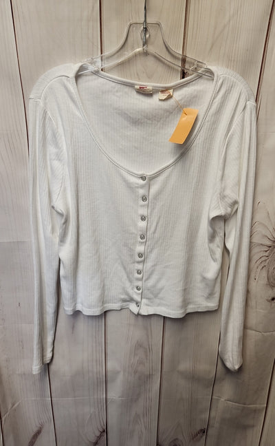 Levis Women's Size XL White Long Sleeve Top