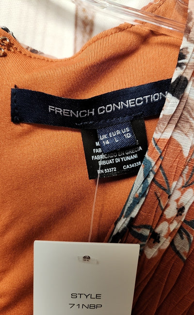NWT French Connection Women's Size 10 Pumpkin Floral Dress