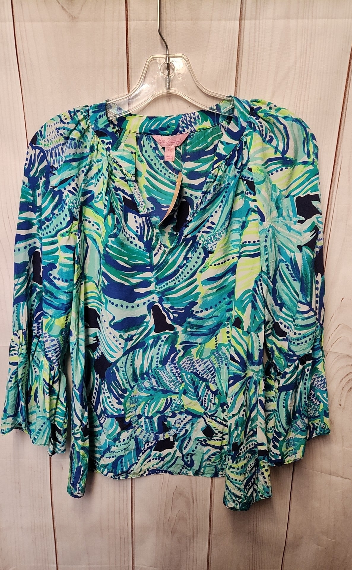 Lilly Pulitzer Women's Size XS Teal 3/4 Sleeve Top