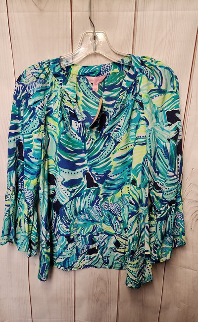 Lilly Pulitzer Women's Size XS Teal 3/4 Sleeve Top