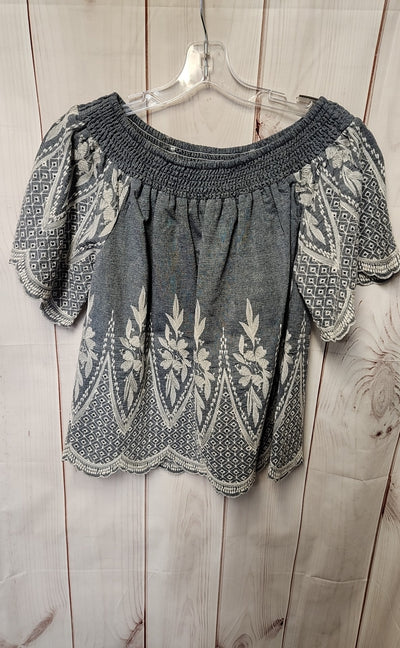 MurMur Women's Size M Blue Short Sleeve Top