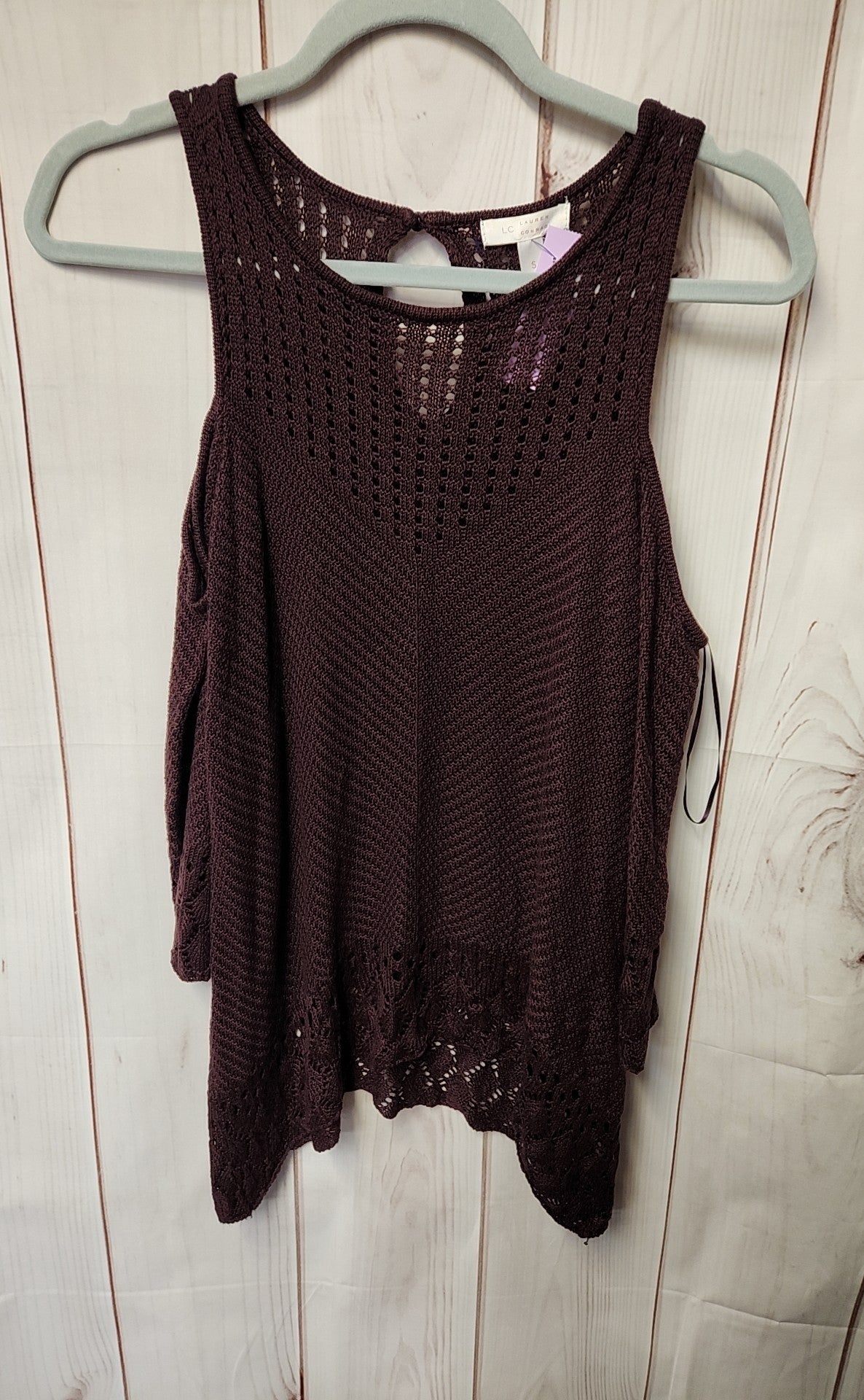 Lauren Conrad Women's Size S Purple Cold Shoulder Top