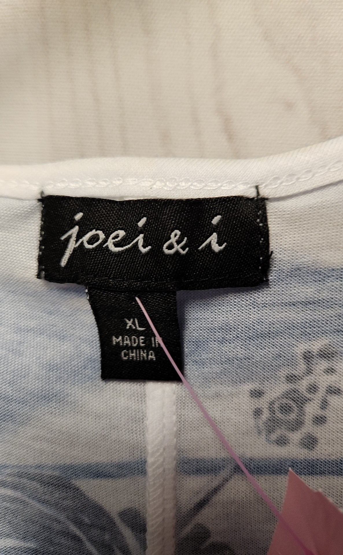 Joei & I Women's Size XL Blue Short Sleeve Top