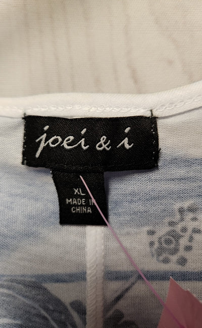 Joei & I Women's Size XL Blue Short Sleeve Top