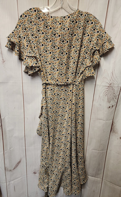 Max Studio Women's Size M Yellow Floral Dress