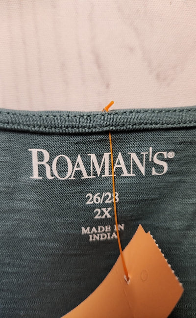 Roamans Women's Size 2X Teal Long Sleeve Top