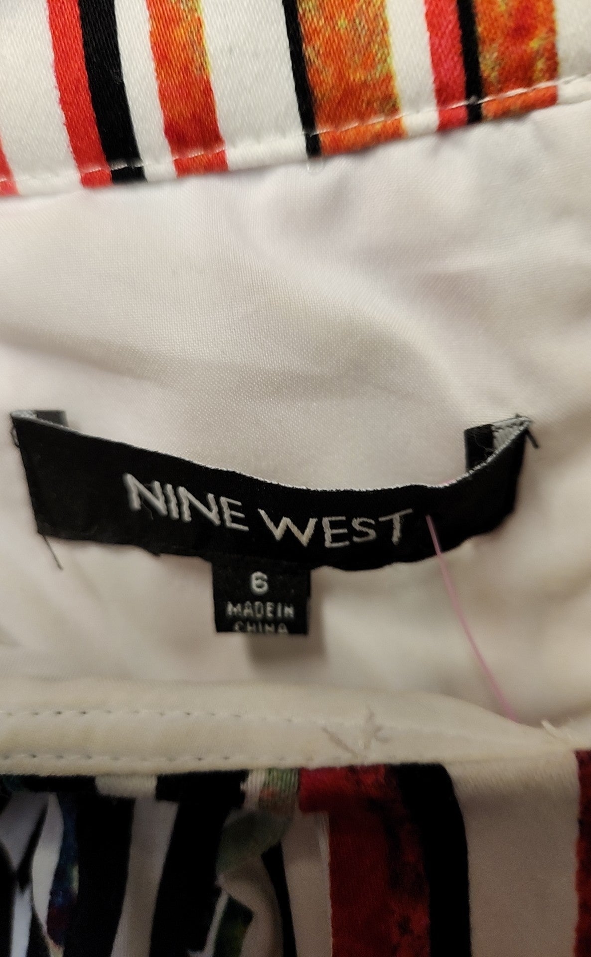 Nine West Women's Size 6 Red & White Dress