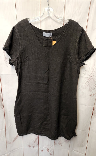 Haris Cotton Women's Size L Black Linen Dress