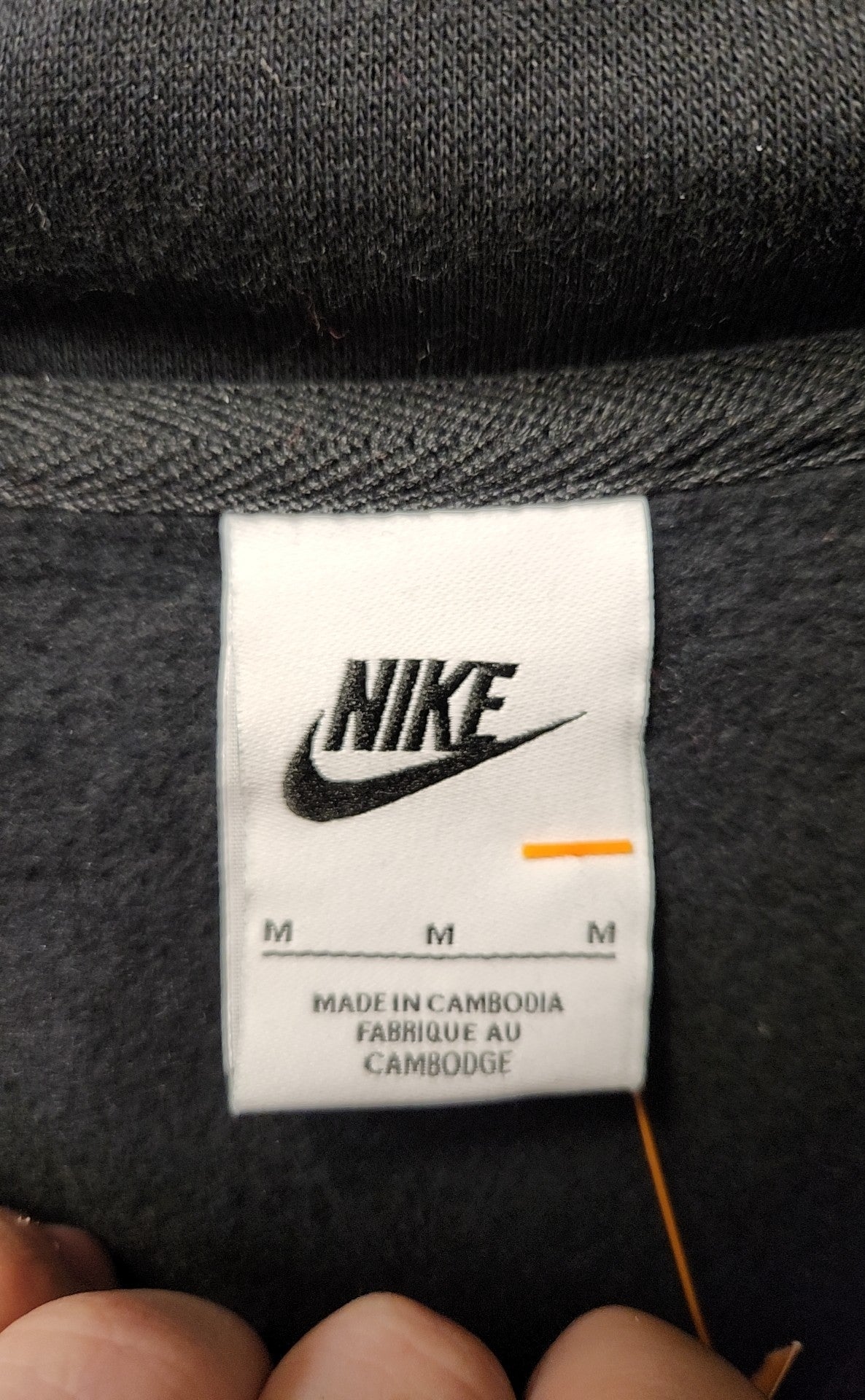 Nike Men's Size M Black Club Fleece FN3104-010 Orange Blue Sweatshirt Hoodie