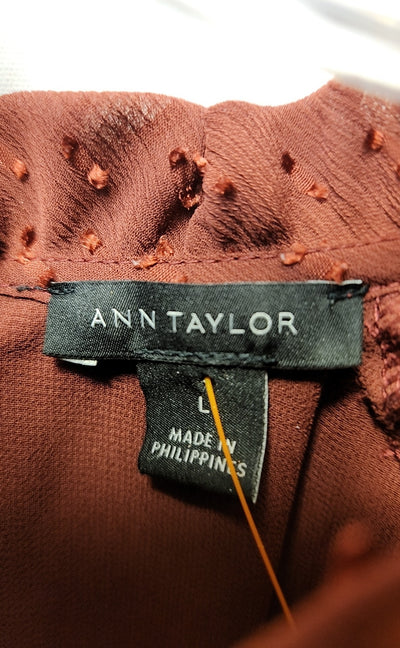 Ann Taylor Women's Size L Red Long Sleeve Top