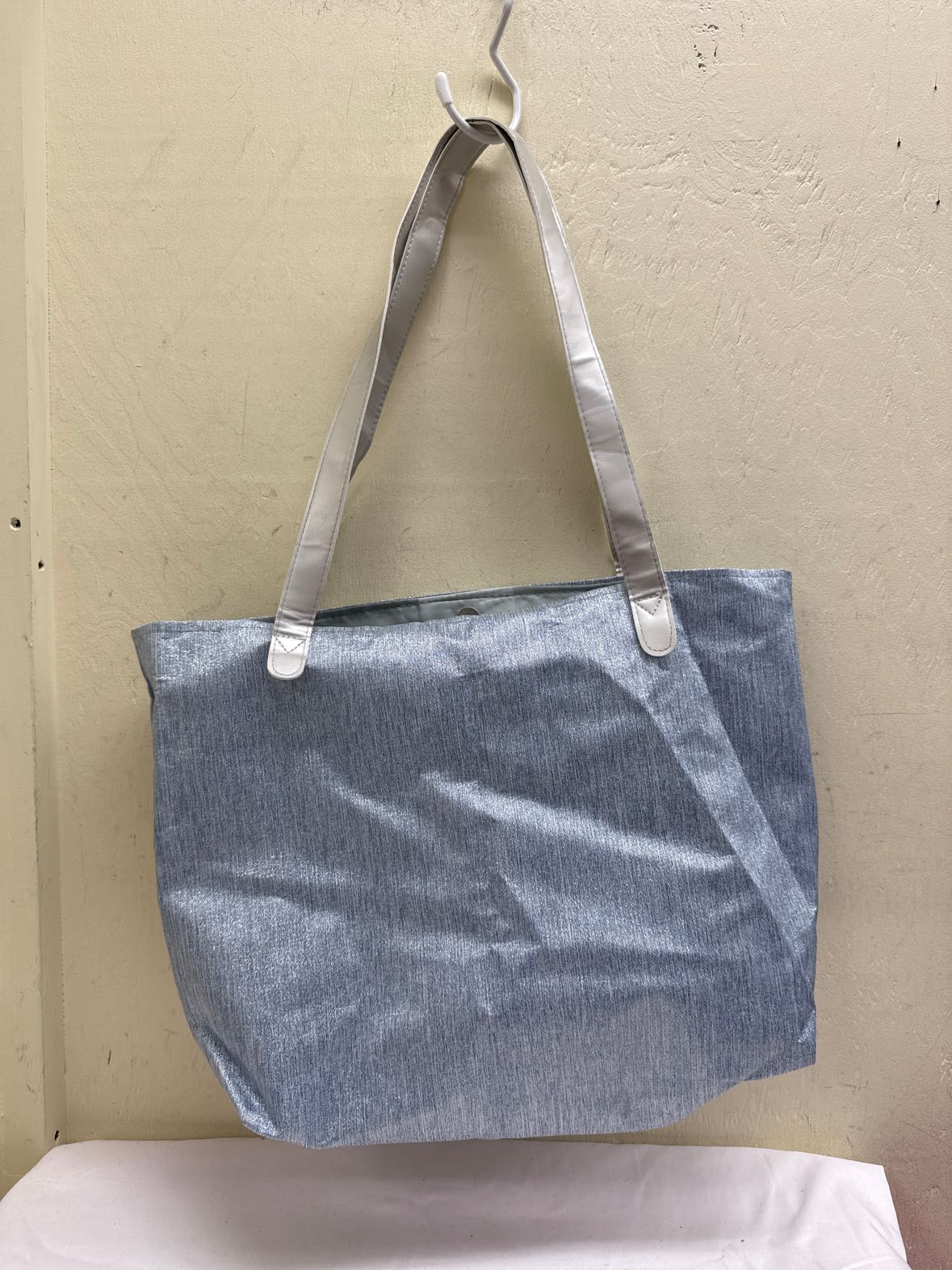 Blue Metallic Tote Bag