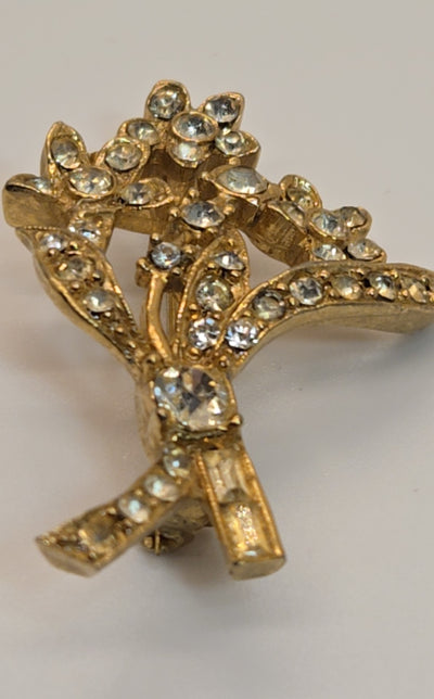 Gold Floral Brooch Pin