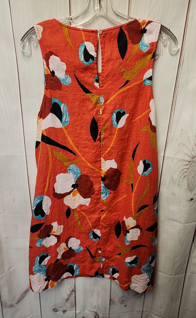 Sigrid Olsen Women's Size M Red Linen Floral Dress