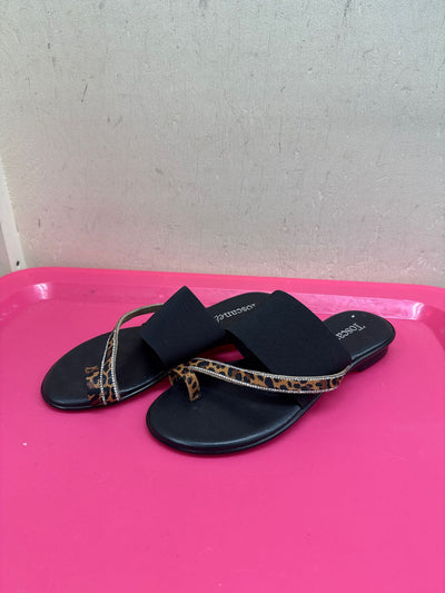 Toscanella Women's Size 8-1/2 Black Sandals