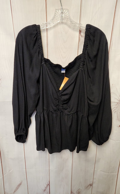 Old Navy Women's Size XXL Black Long Sleeve Top