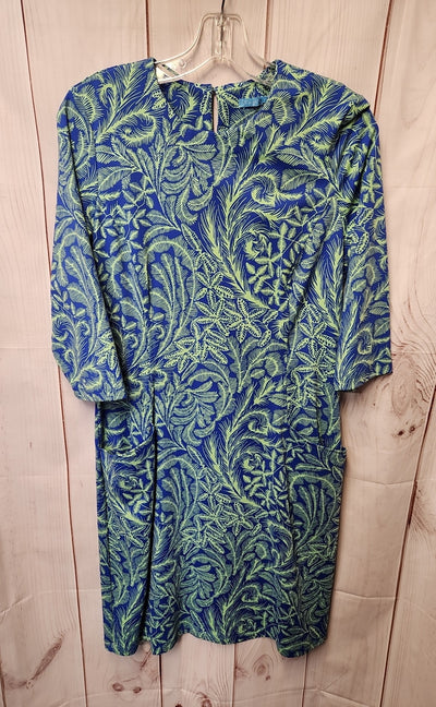 J McLaughlin Women's Size M Blue Floral Dress