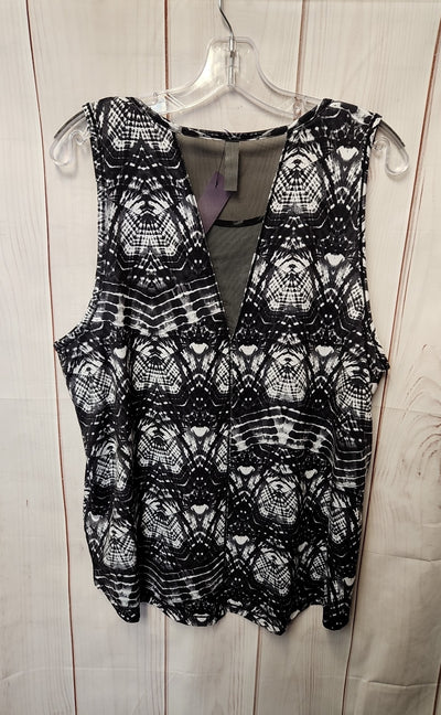 Ideology Women's Size XL Black & White Sleeveless Top
