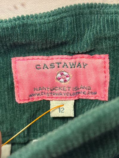 Castaway Nantucket Women's Size 12 Green Corduroy Holiday Skirt