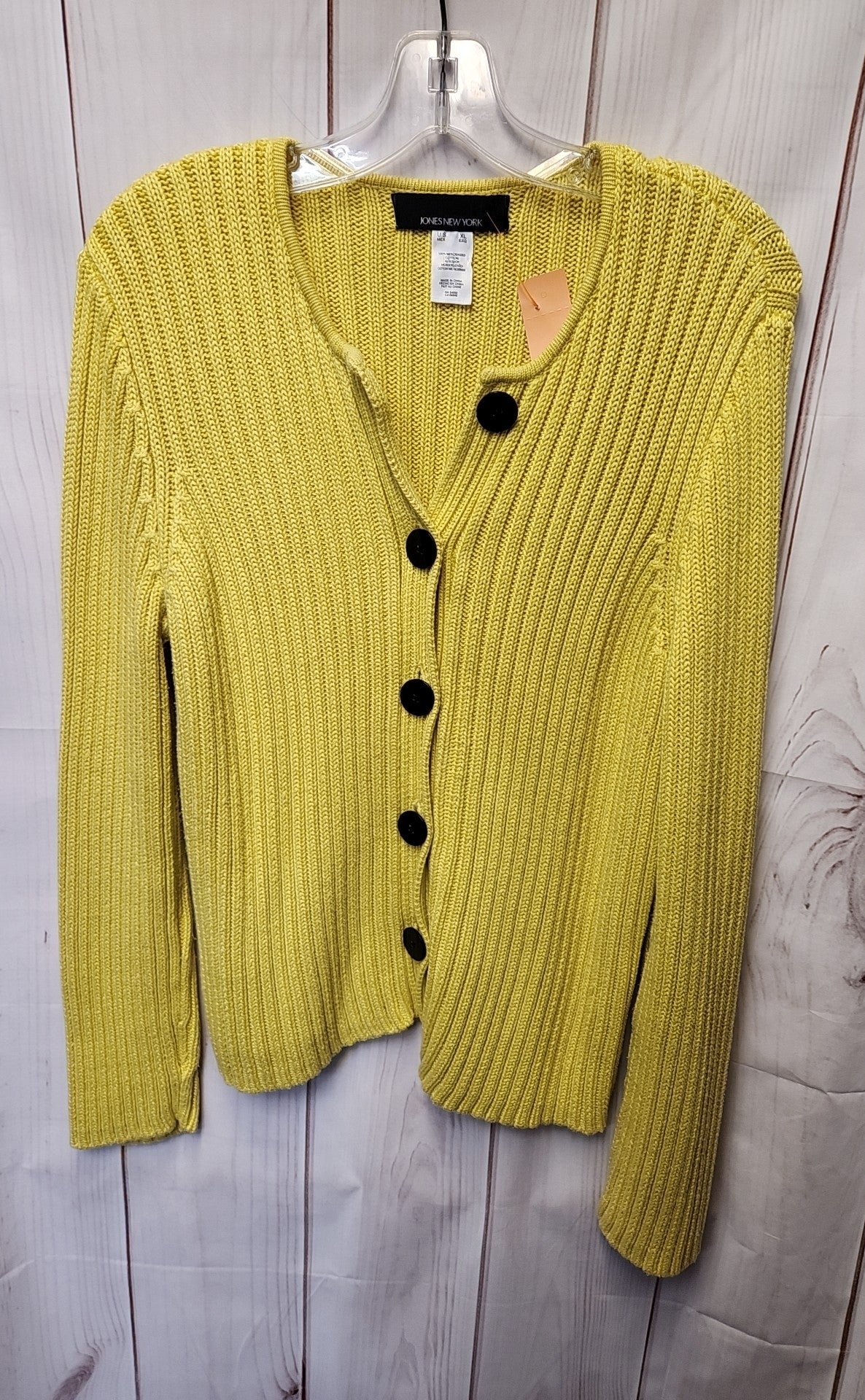 Jones New York Women's Size XL Yellow Cardigan