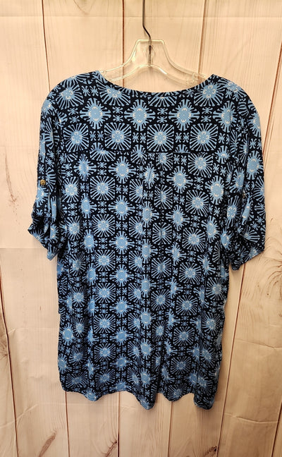 Escapada Women's Size L Blue Short Sleeve Top
