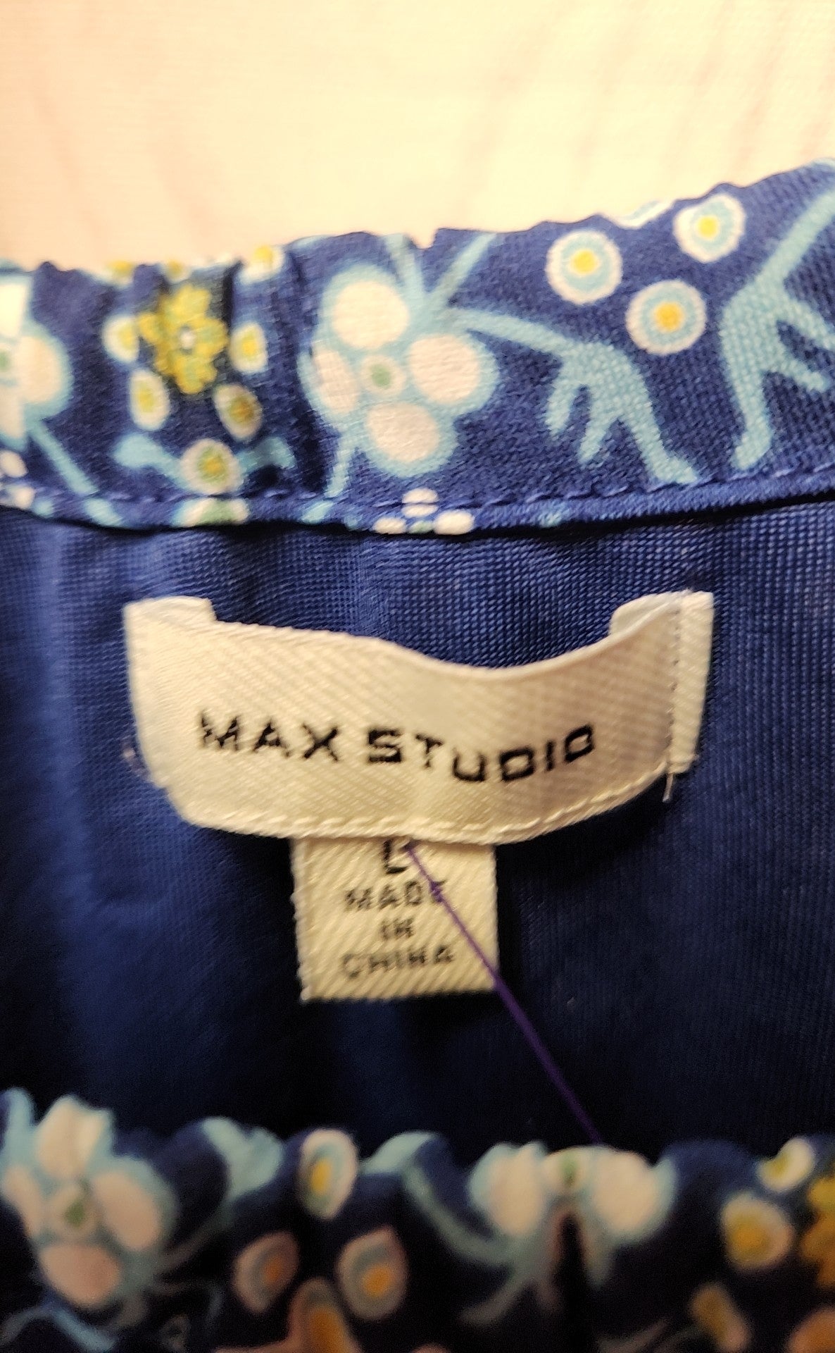 Max Studio Women's Size L Blue Floral Dress
