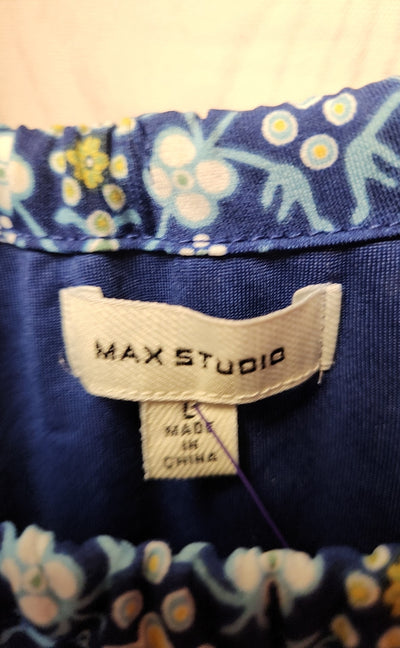 Max Studio Women's Size L Blue Floral Dress