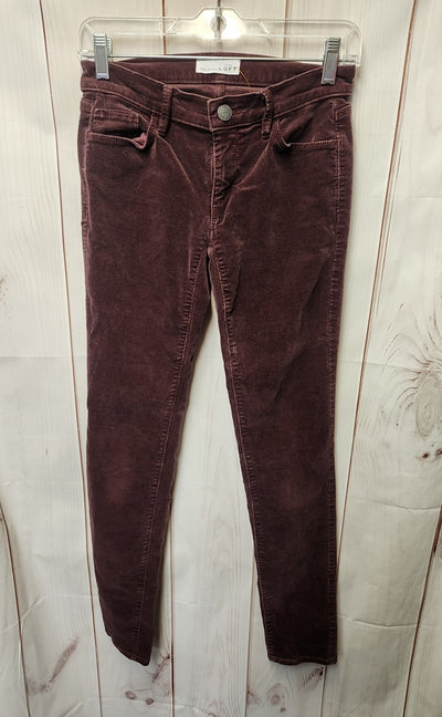 Loft Women's Size 00 Purple Corduroy Pants Modern Skinny