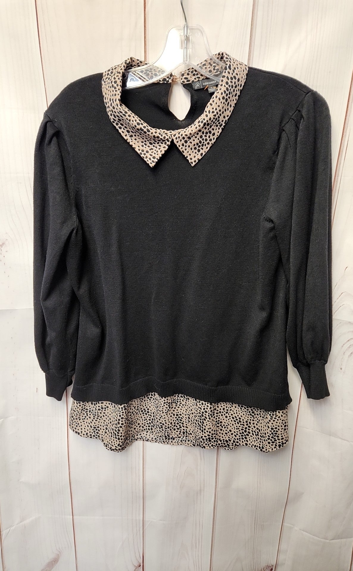 Adrianna Papell Women's Size L Black Long Sleeve Top
