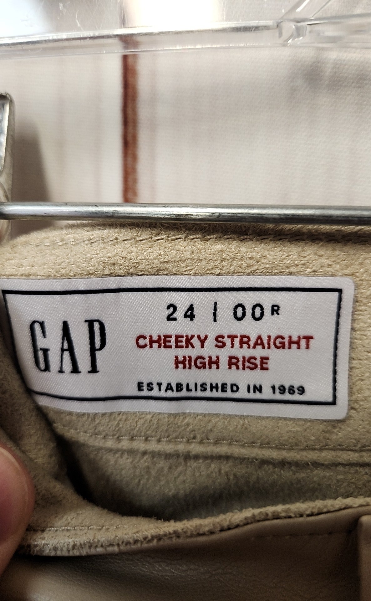 Gap Women's Size 24 Beige Pants Cheeky Straight High Rise