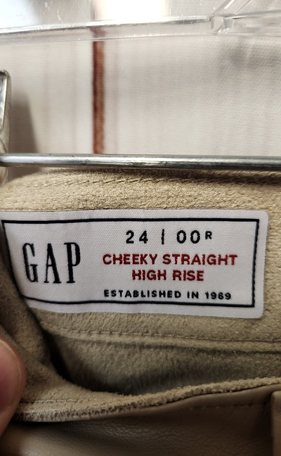 Gap Women's Size 24 Beige Pants Cheeky Straight High Rise