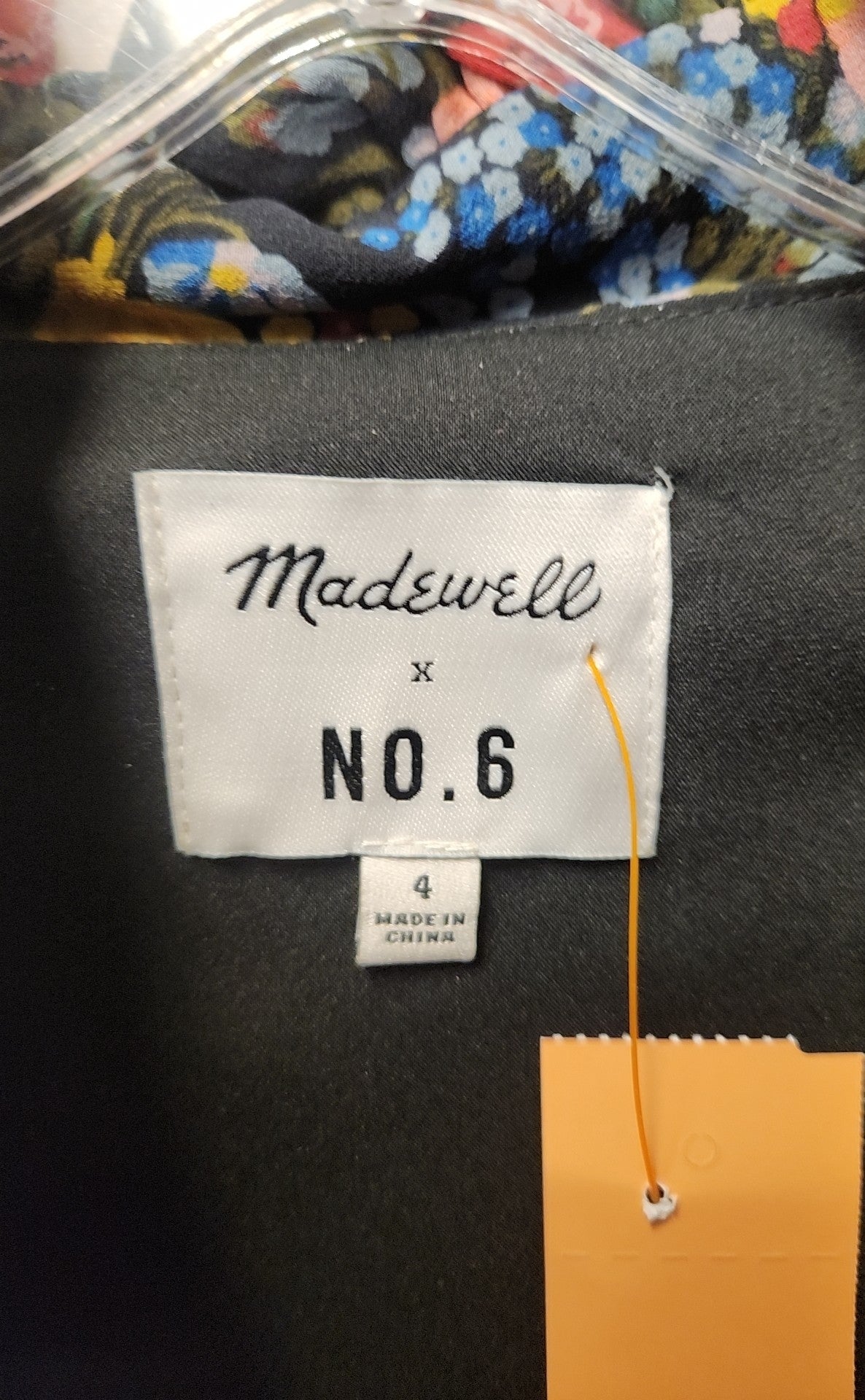 Madewell Women's Size 4 Black Floral Dress