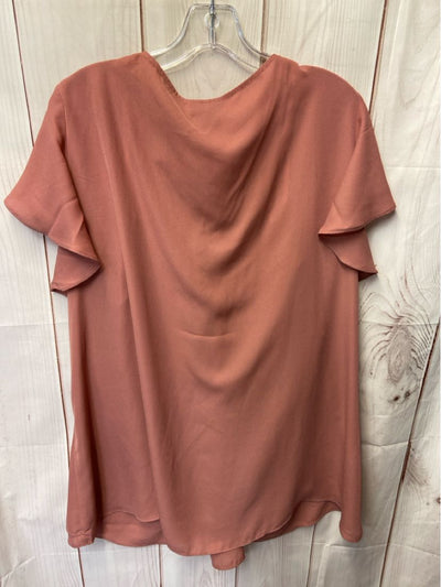 City Chic Women's Size XL Pink Short Sleeve Top
