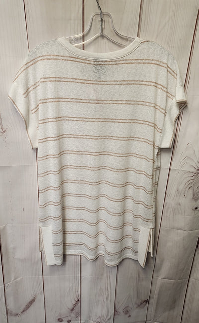 Bobeau Women's Size L White Short Sleeve Top