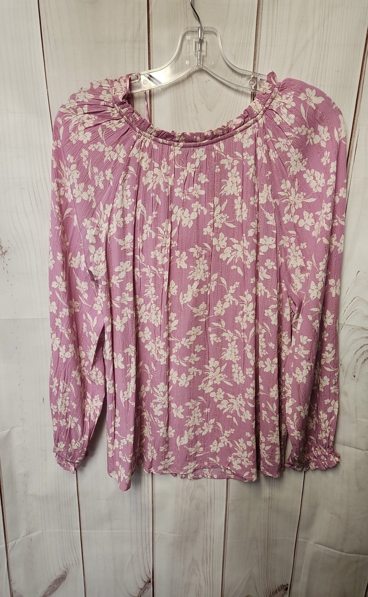 NWT Style & Co Women's Size L Pink Floral Long Sleeve Top