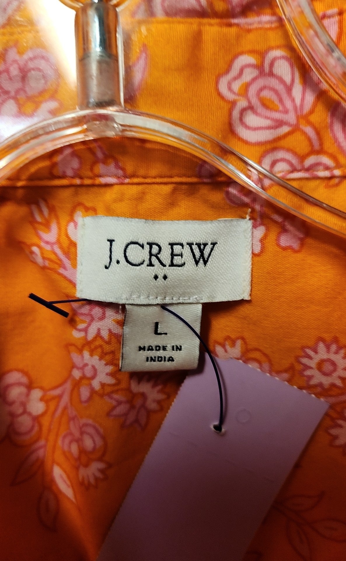 J Crew Women's Size L Orange Floral Sleeveless Top