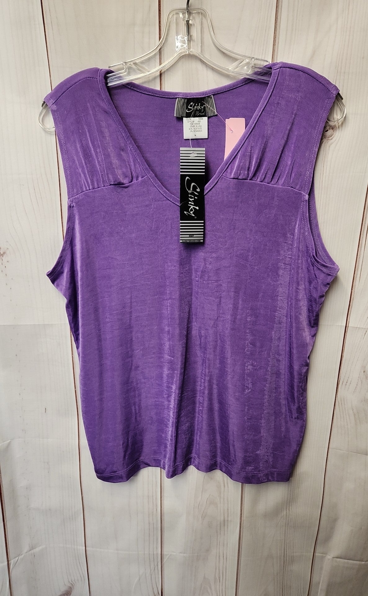 NWT Slinky Women's Size L Purple Sleeveless Top