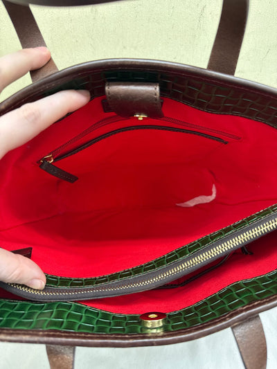Dooney & Bourke Green Embossed Leather Tote Bag