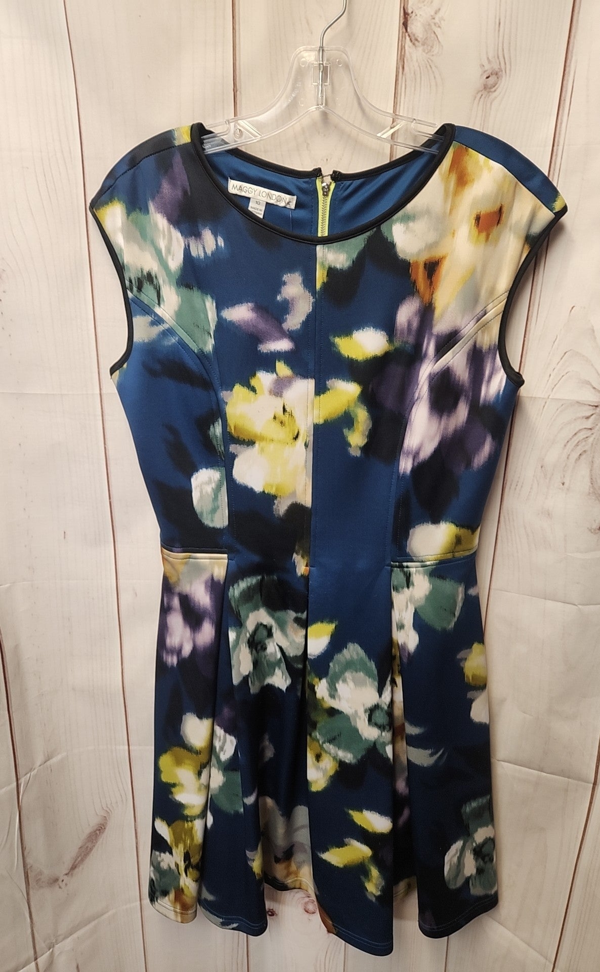 Maggy London Women's Size 10 Teal Floral Dress