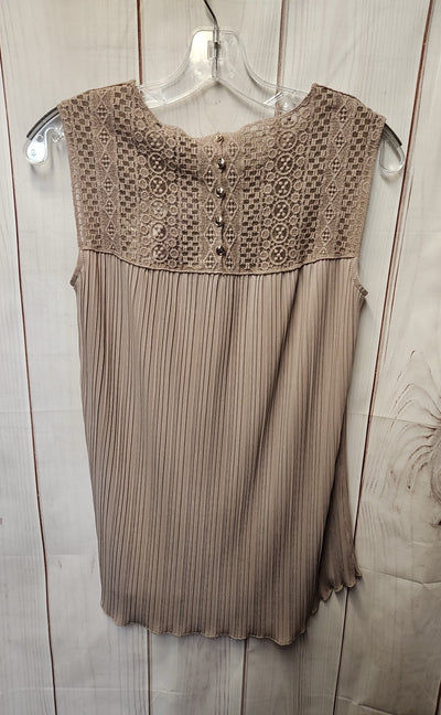 NWT Roz & Ali Women's Size S Brown Sleeveless Top