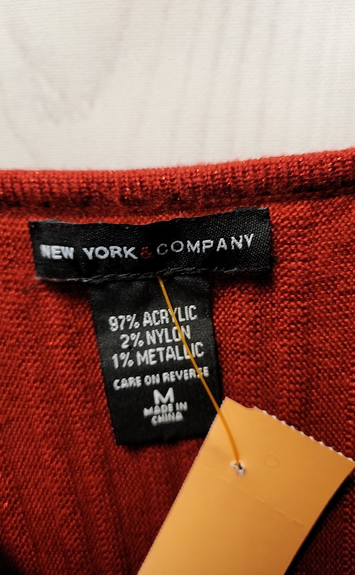 New York & Company Women's Size M Red Sweater