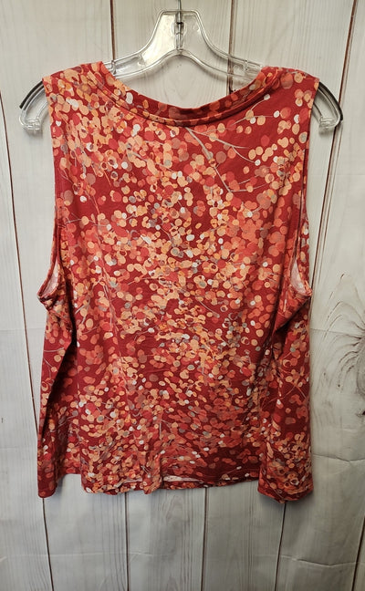 Apt 9 Women's Size 2X Pink Floral Sleeveless Top