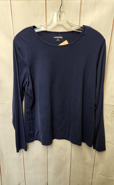 Lands End Women's Size L Navy Long Sleeve Top