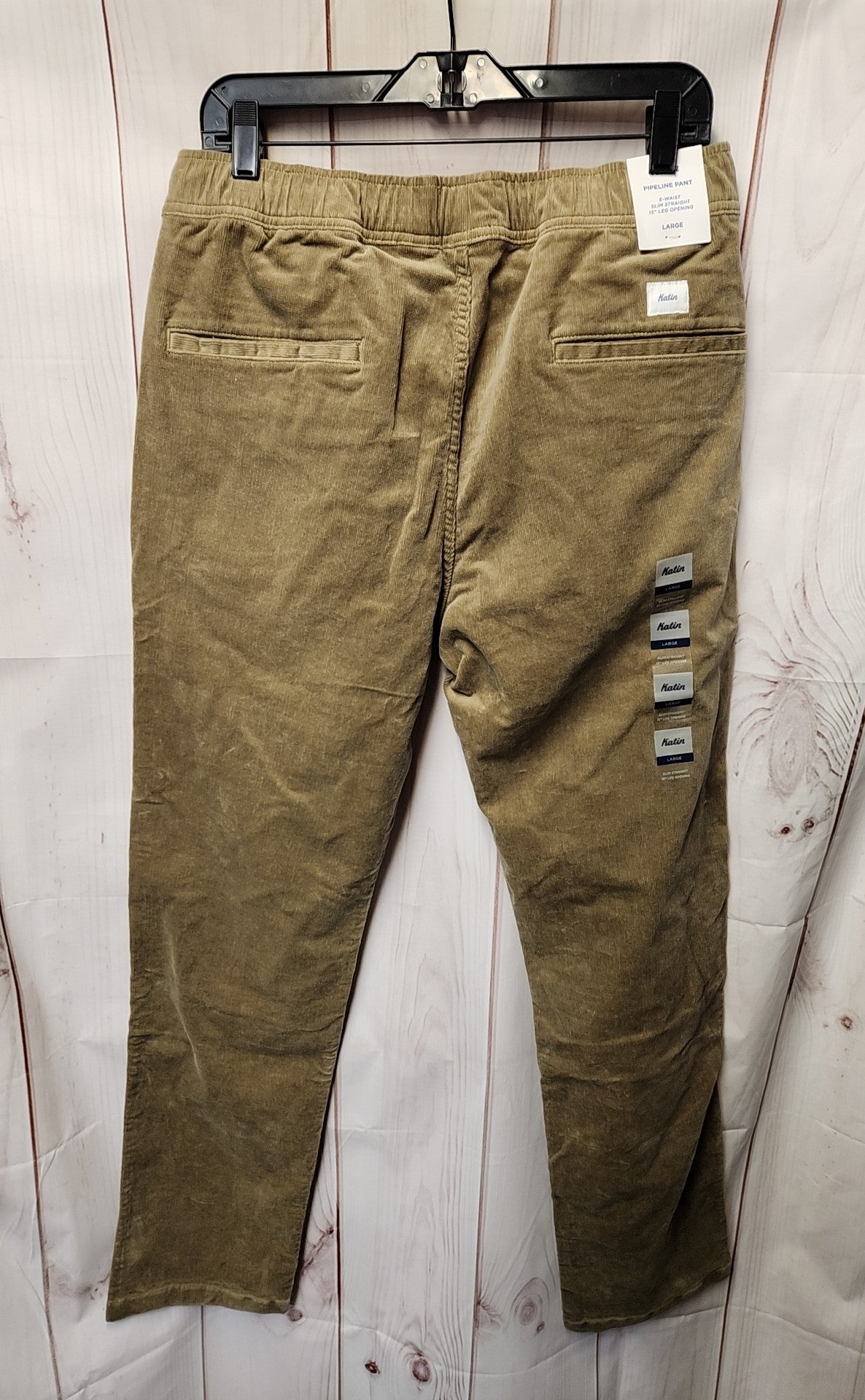 NWT Katin Men's Size L Tan Corduroy Slim Stragiht Pipeline Pants