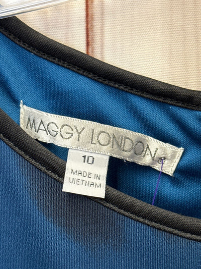 Maggy London Women's Size 10 Teal Floral Dress