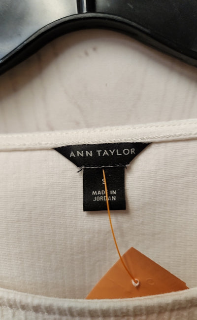Ann Taylor Women's Size S White 3/4 Sleeve Top