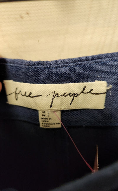 Free People Women's Size L Navy Linen Blend Skorts
