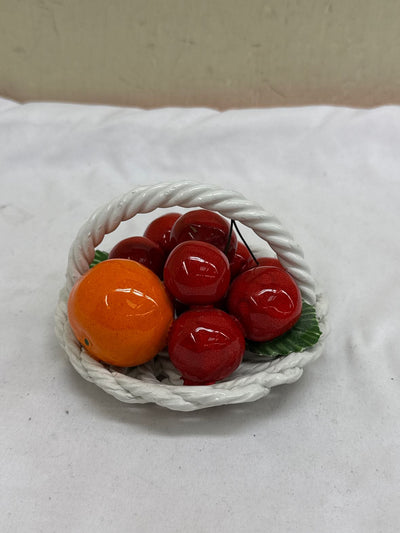 Made in Italy Ceramic Fruit Basket Figurine