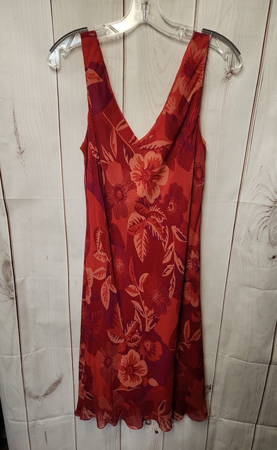 Jones New York Women's Size 16 Red Silk Floral Dress